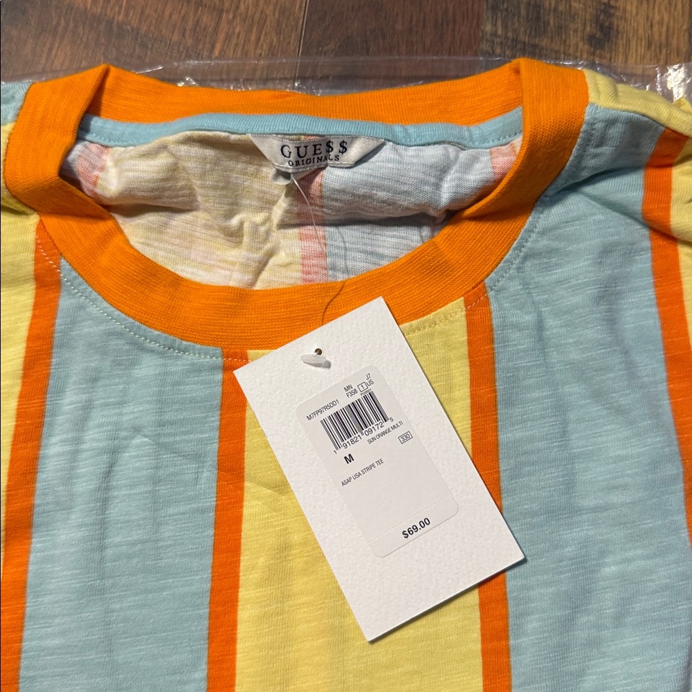 Guess Original ASAP Rocky Yellow and Orange Short Sleeve Shirt NWT - Medium - Picture 3 of 5